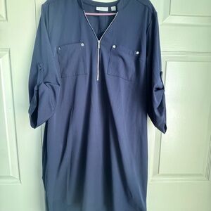 New York & Company Deep Blue Stretch Top